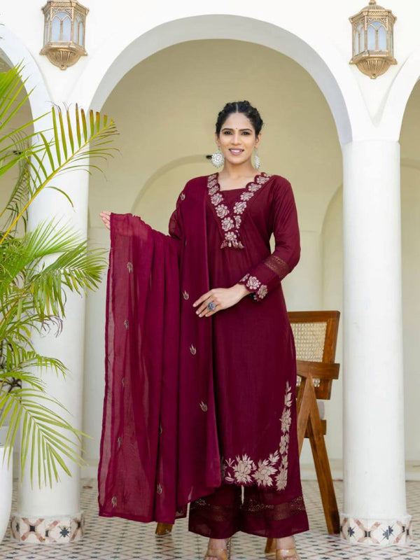 Embroidered Rayon Slub Cotton Dresses