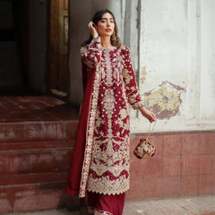 Premium Embroidered Three-Piece Dresses