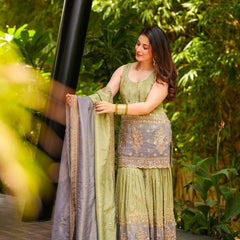 Festive Sequin Sharara Indo Western