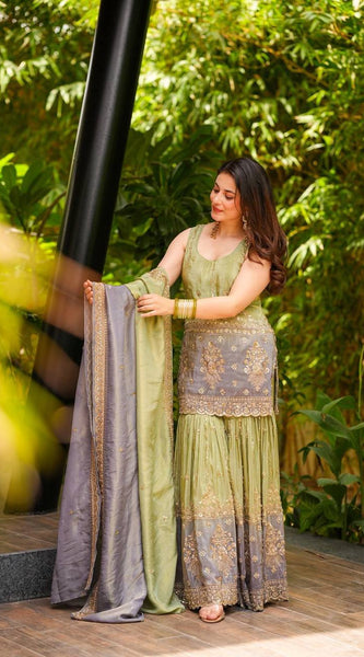 Festive Sequin Sharara Indo Western