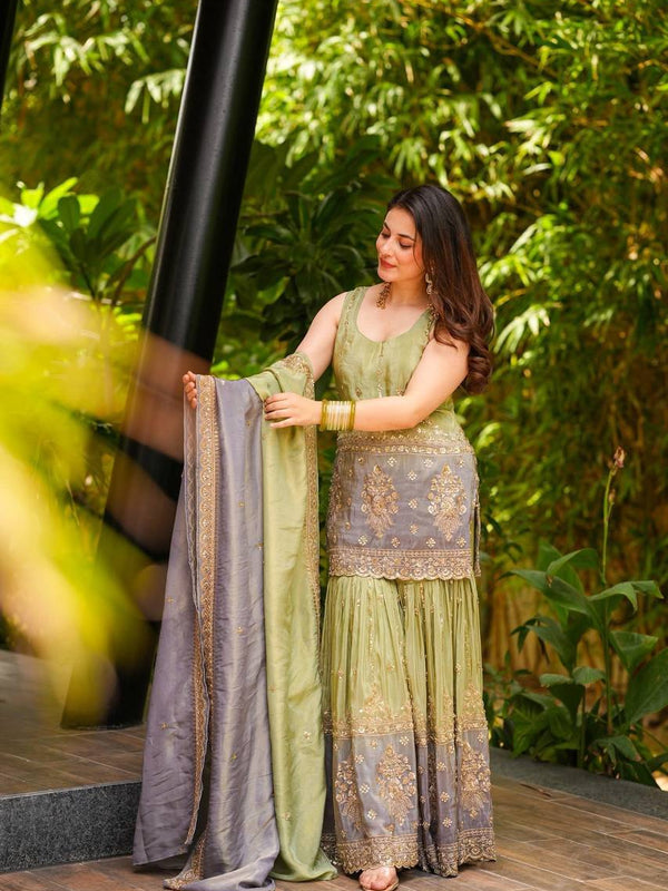 Festive Sequin Sharara Indo Western