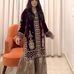 Designer heavy Velvet Indo Western