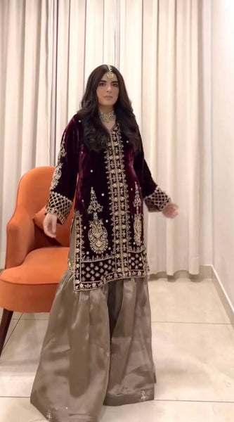 Designer heavy Velvet Indo Western