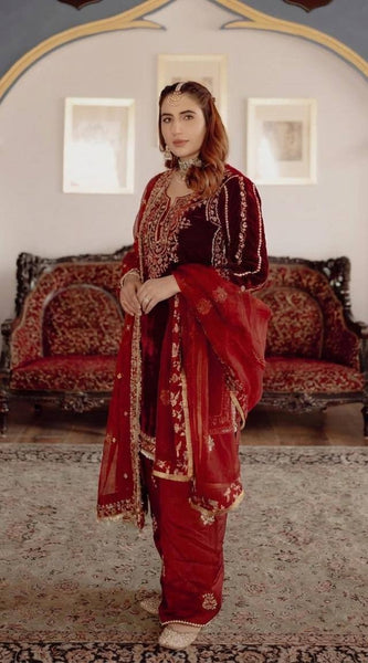 Velvet Designer Kurta Salwaar  Dresses