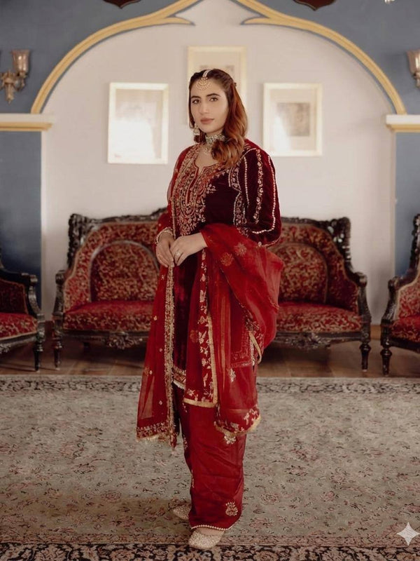 Velvet Designer Kurta Salwaar  Dresses