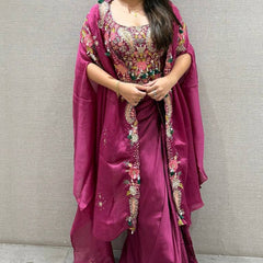 Indo Western Shrug, Dhoti & Blouse Set