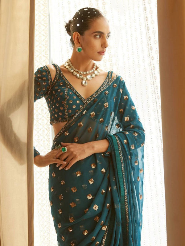 Heavy Sequins Party Saree