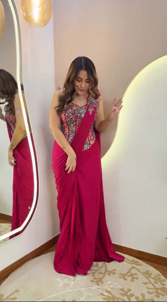 Embroidered Ready Saree