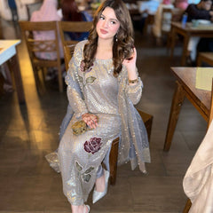 Twill Sequins Kurti, Dupatta & Pent Dresses