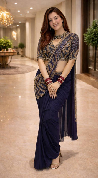 Trending Dhoti Saree with Blouse