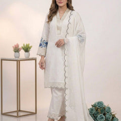 Designer Mal Chanderi Sequence Embroidered Kurta Palazzo Set With Organza Dupatta