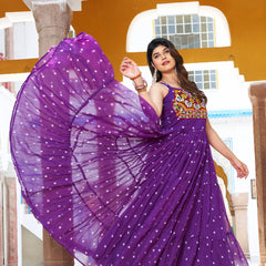 Gamathi with Real Mirror Work Lehenga