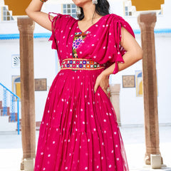Gamathi with Real Mirror Work Lehenga