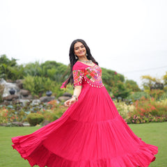 Premium Rayon with Kutchi Work Lehenga