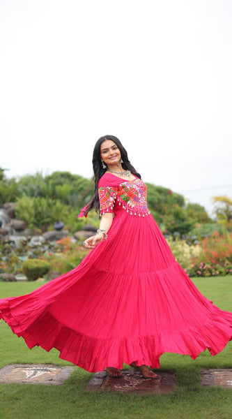 Premium Rayon with Kutchi Work Lehenga