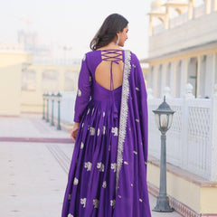 Elephant Motif Flared Lehenga