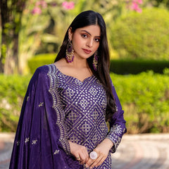 Sequence Embroidery Work Lehenga