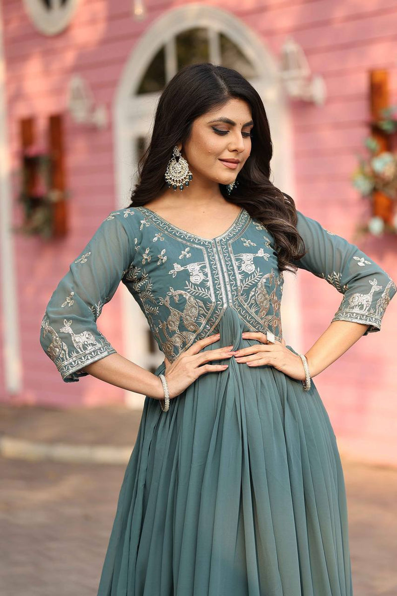 Embroidered Georgette Lehenga