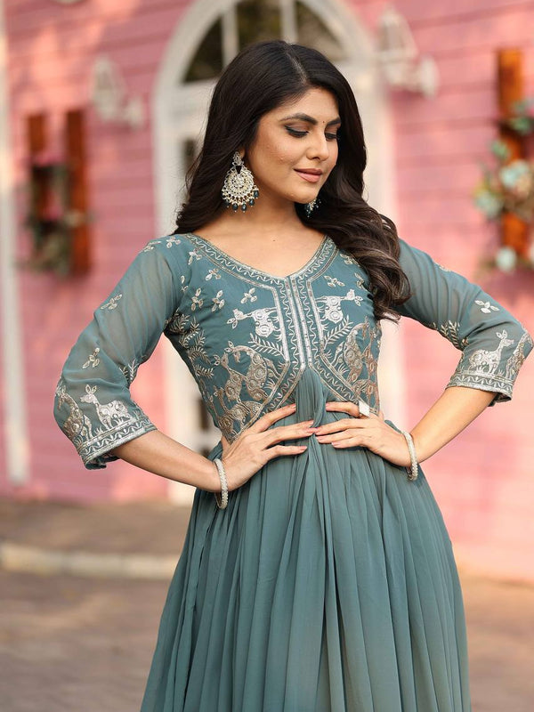 Embroidered Georgette Lehenga