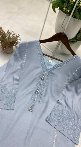 TRENDING RUNNING WEAR CO-ORD SET PAIR WITH BEAUTIFUL EMBROIDERY WORK