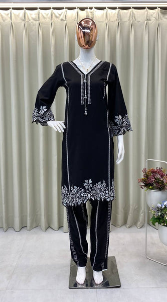 FOR TRENDING RUNNING WEAR CO-ORD SET PAIR WITH BEAUTIFUL EMBROIDERY WORK