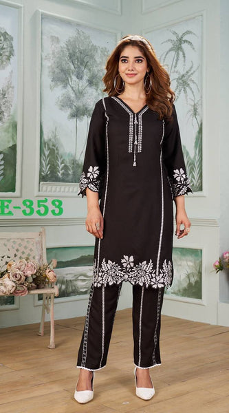 FOR TRENDING RUNNING WEAR CO-ORD SET PAIR WITH BEAUTIFUL EMBROIDERY WORK