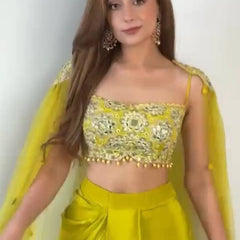 Dhoti with Tube Blouse & Shrug Indo Western