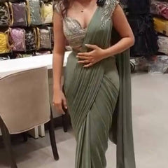 Embroidered Blouse Saree