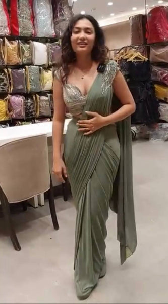 Embroidered Blouse Saree