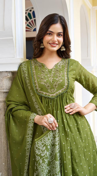 Anarkali Kurta Dresses with Malmal Dupatta