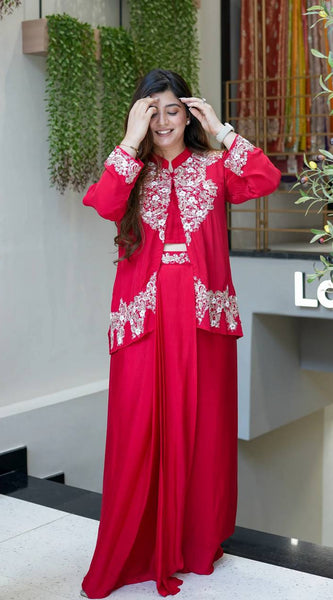 Embroidery Work 3-Piece Indo Western