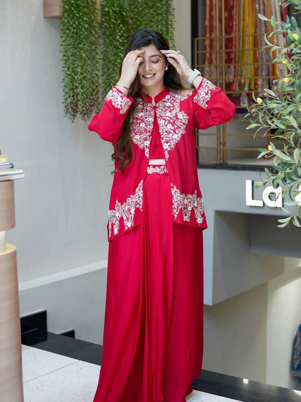 Embroidery Work 3-Piece Indo Western