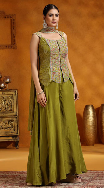 Mahendi-Colored Ethnic Ensemble Indo Western