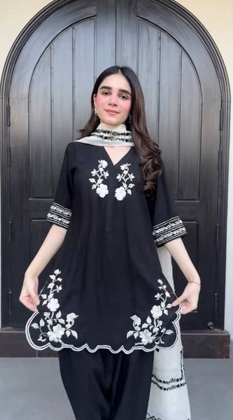 Embroidered French Crepe Dresses