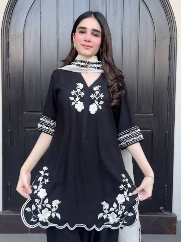 Embroidered French Crepe Dresses