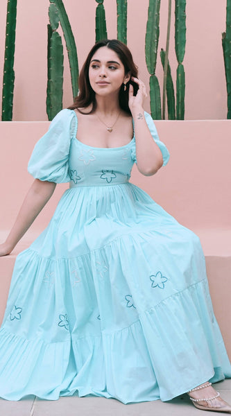 Mul-Mul Magic Embroidered Midi Gown