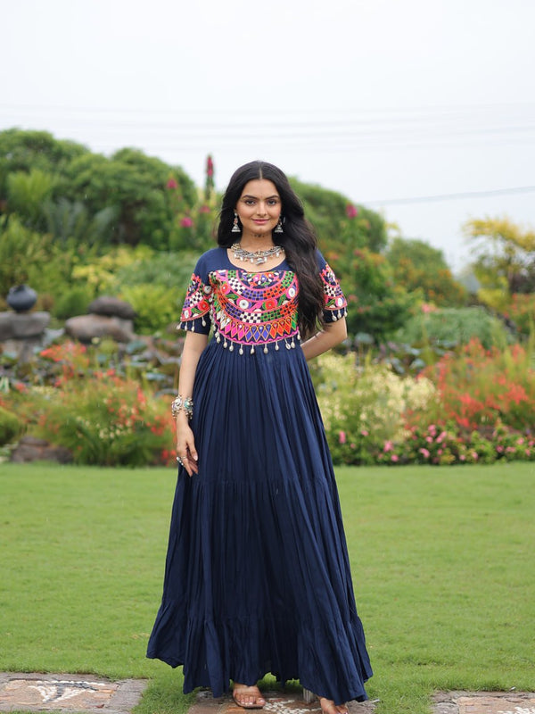 Premium Rayon with Kutchi Work Lehenga