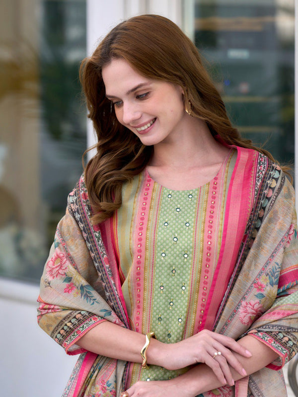 Festive Silk Blend Dresses Dupatta Set