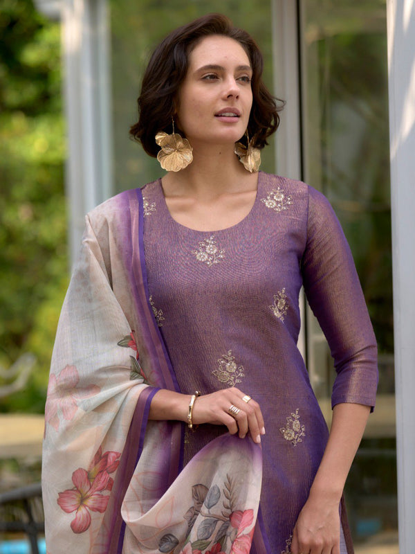 Floral Embroidered Tissue Silk Dresses