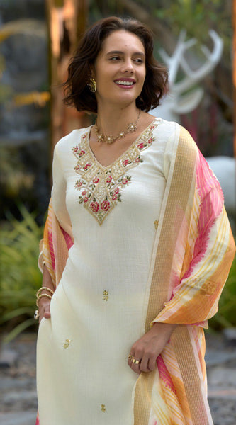 Embroidered Vatican Silk Dresses