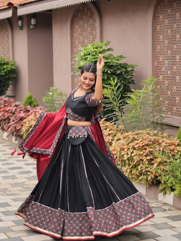 Ajrakh Print Lehenga