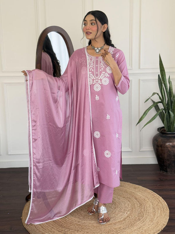 Chandni Embroidered 3-Piece Dresses