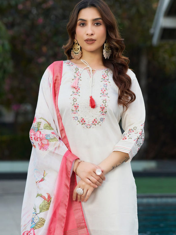 Embroidered Viscose Silk Dresses