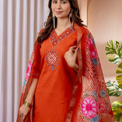 Marina Viscose Silk Embroidered Dresses