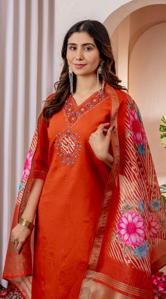Marina Viscose Silk Embroidered Dresses