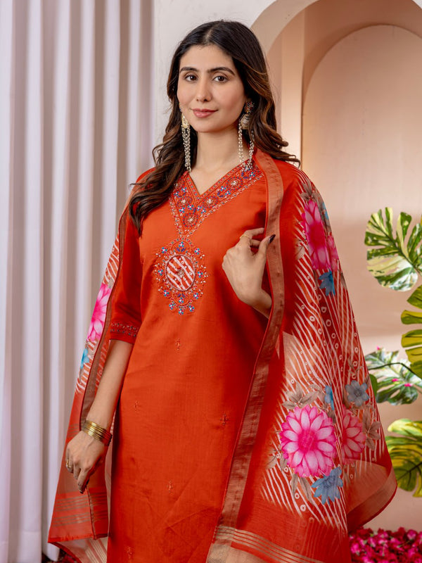 Marina Viscose Silk Embroidered Dresses