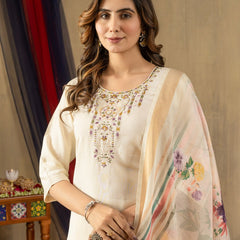 Shimmer Gold Silk Embroidered Dresses