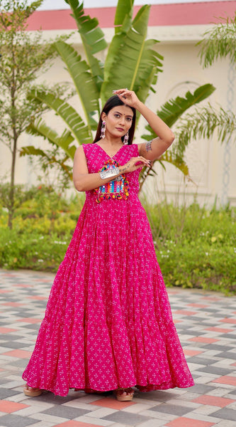 Real Mirror & Lace Work Lehenga