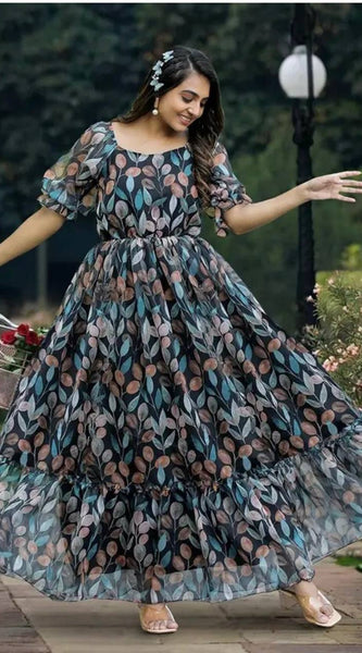 Stylish Digital Print Gown