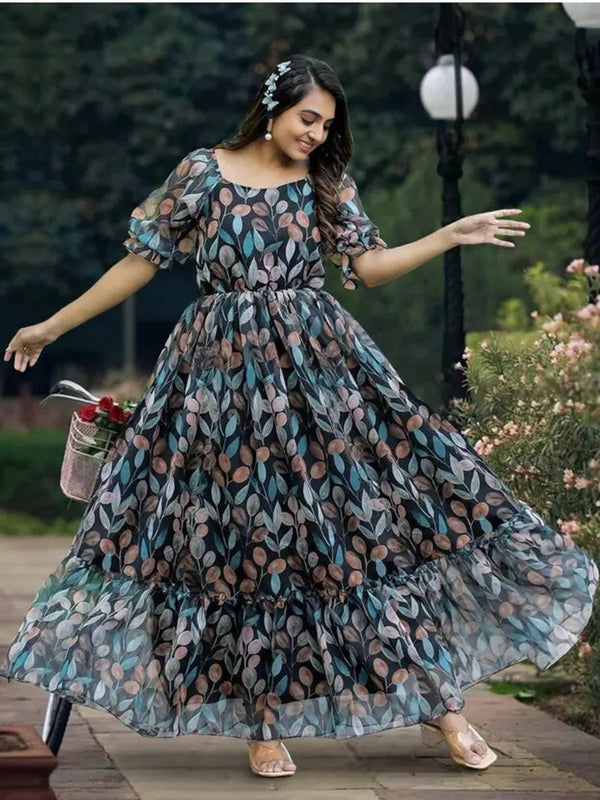 Stylish Digital Print Gown